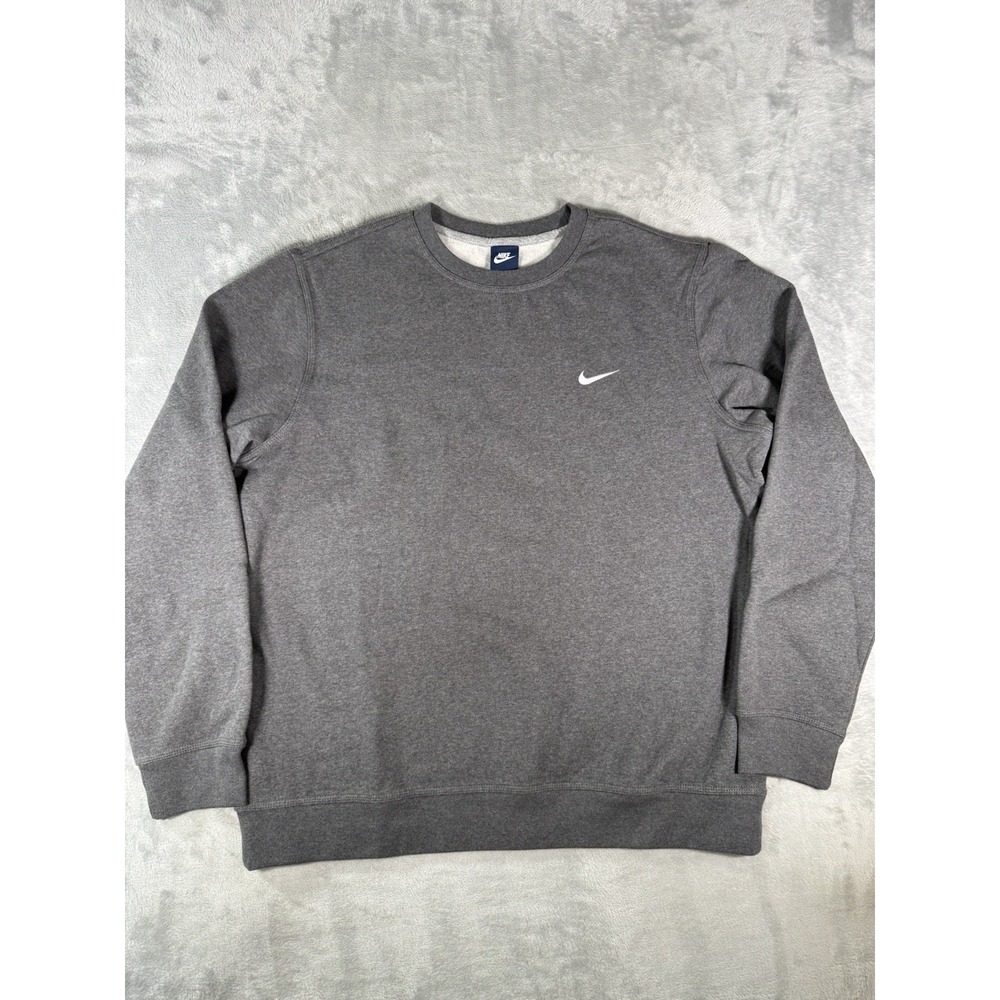Nike Club Swoosh Sweatshirt Men's 2XL Grey Crewneck Pullover